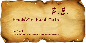 Prodán Euzébia névjegykártya